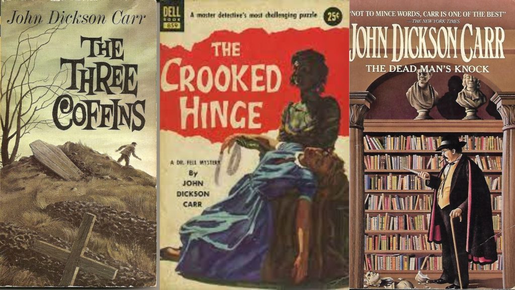 Az Aranyboszorka egyik eredeti kiadása középen (Forrás: https://thepassingtramp.blogspot.com/2019/12/naughty-night-dead-mans-knock-1958-by.html)